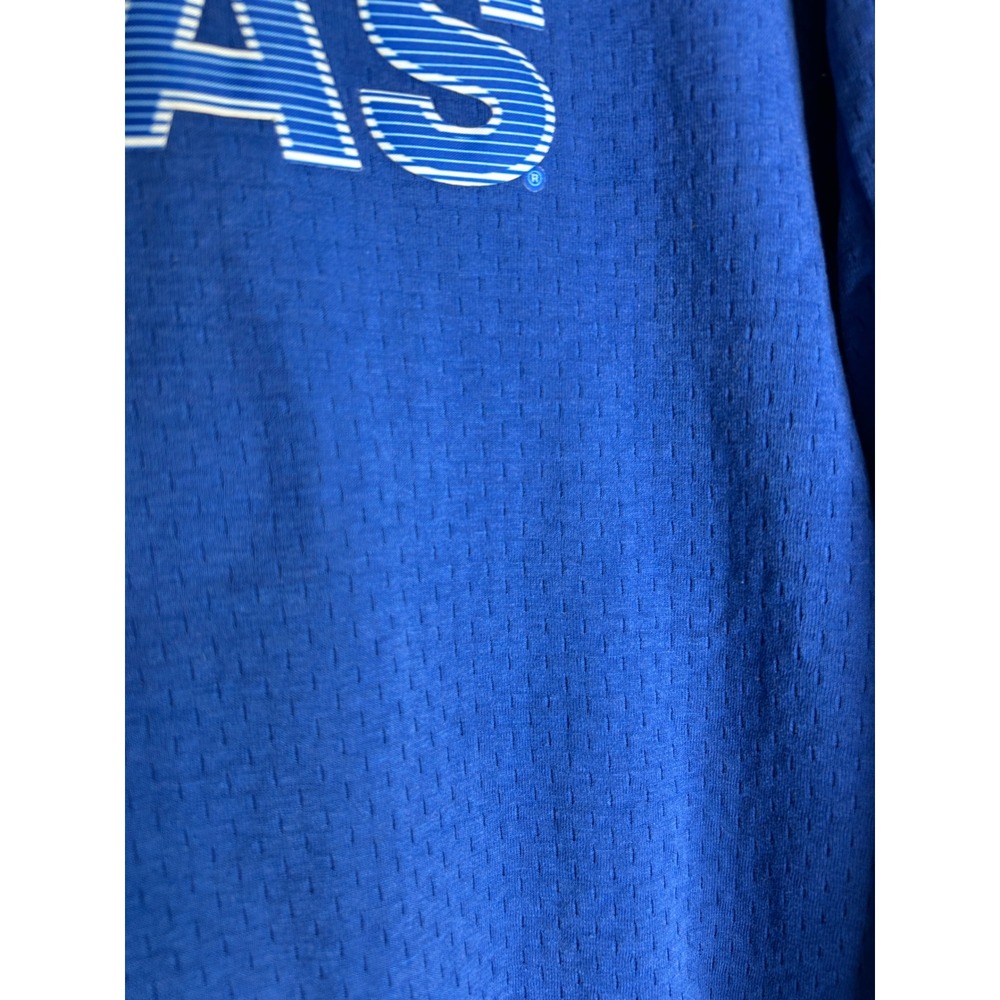 Adidas Kansas Jayhawks Mens Medium Blue Climalite Mesh Hoodie Sweatshirt KU - Picture 2 of 7
